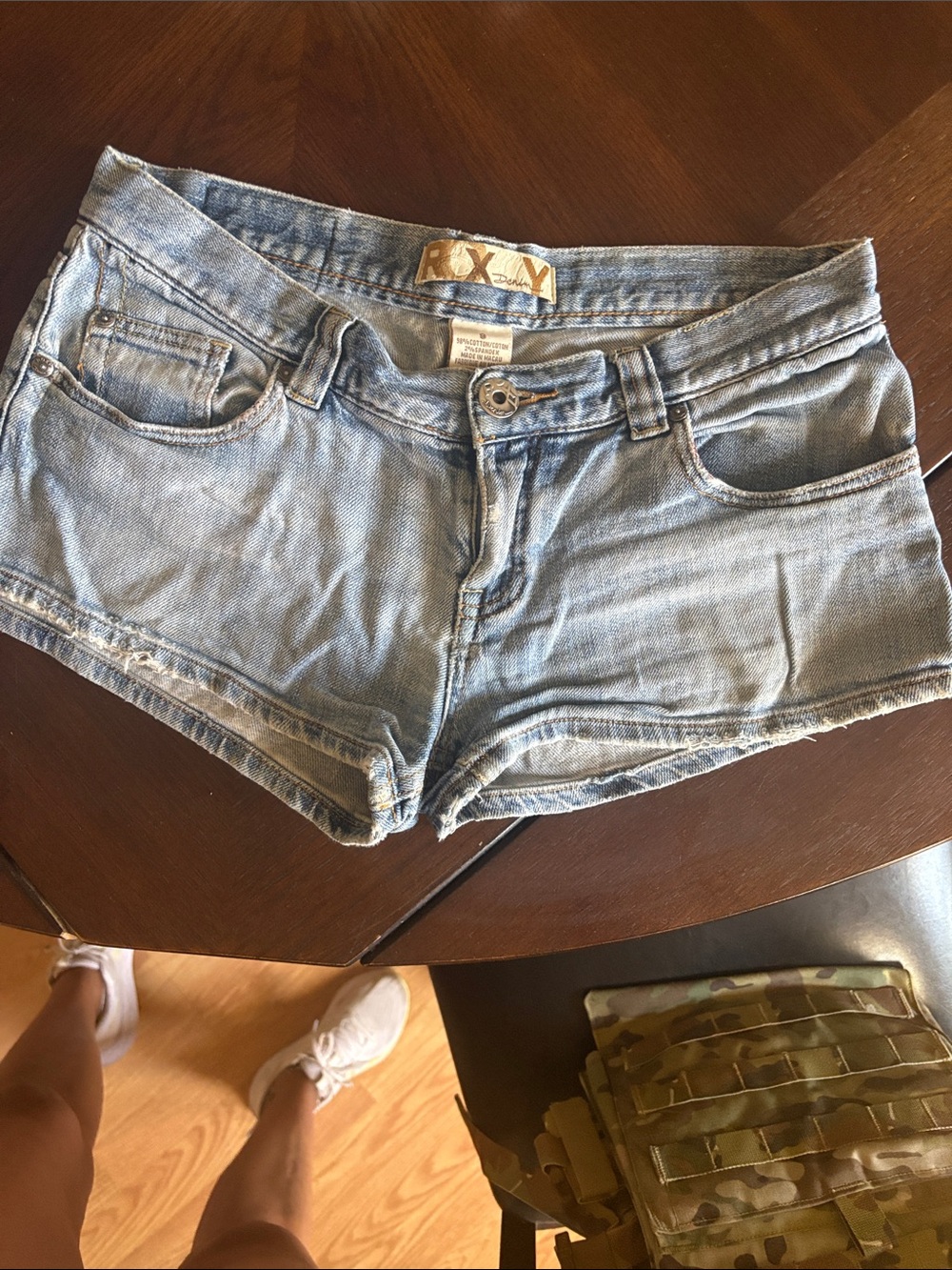 Roxy Faded Light Blue Denim Cutoff Shorts